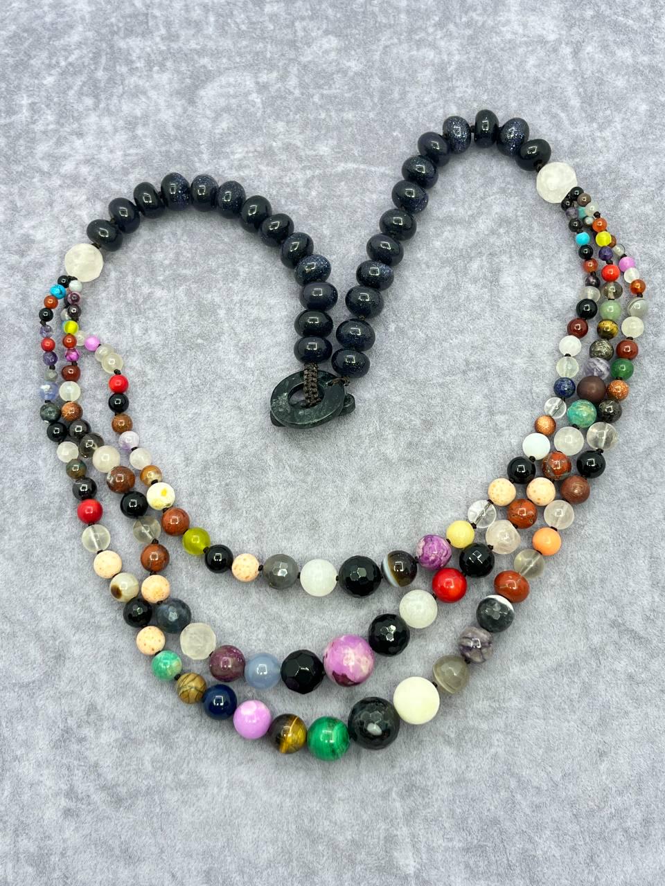 Бусы самоцветы 60 см Разноцветный (10142)