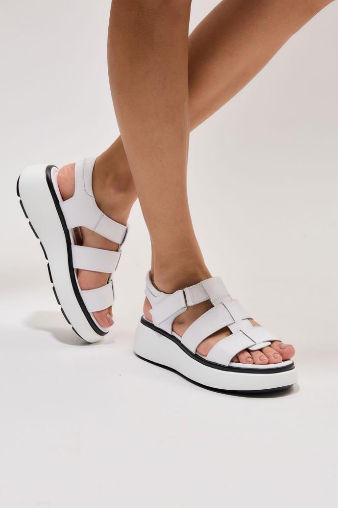 Босоножки женские ALLSY кожаные р. 40 Белый (195209) - фото 5