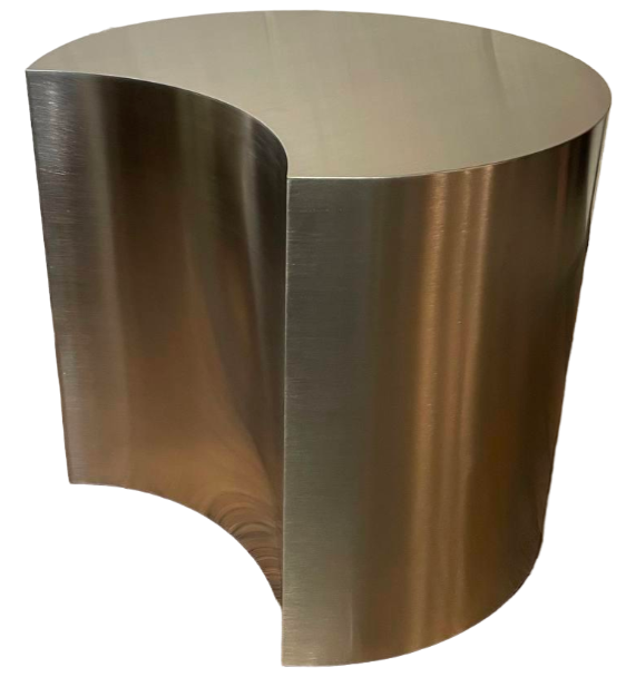 Журнальный столик Prescona из нержавеющей стали в форме полумесяца 45 см