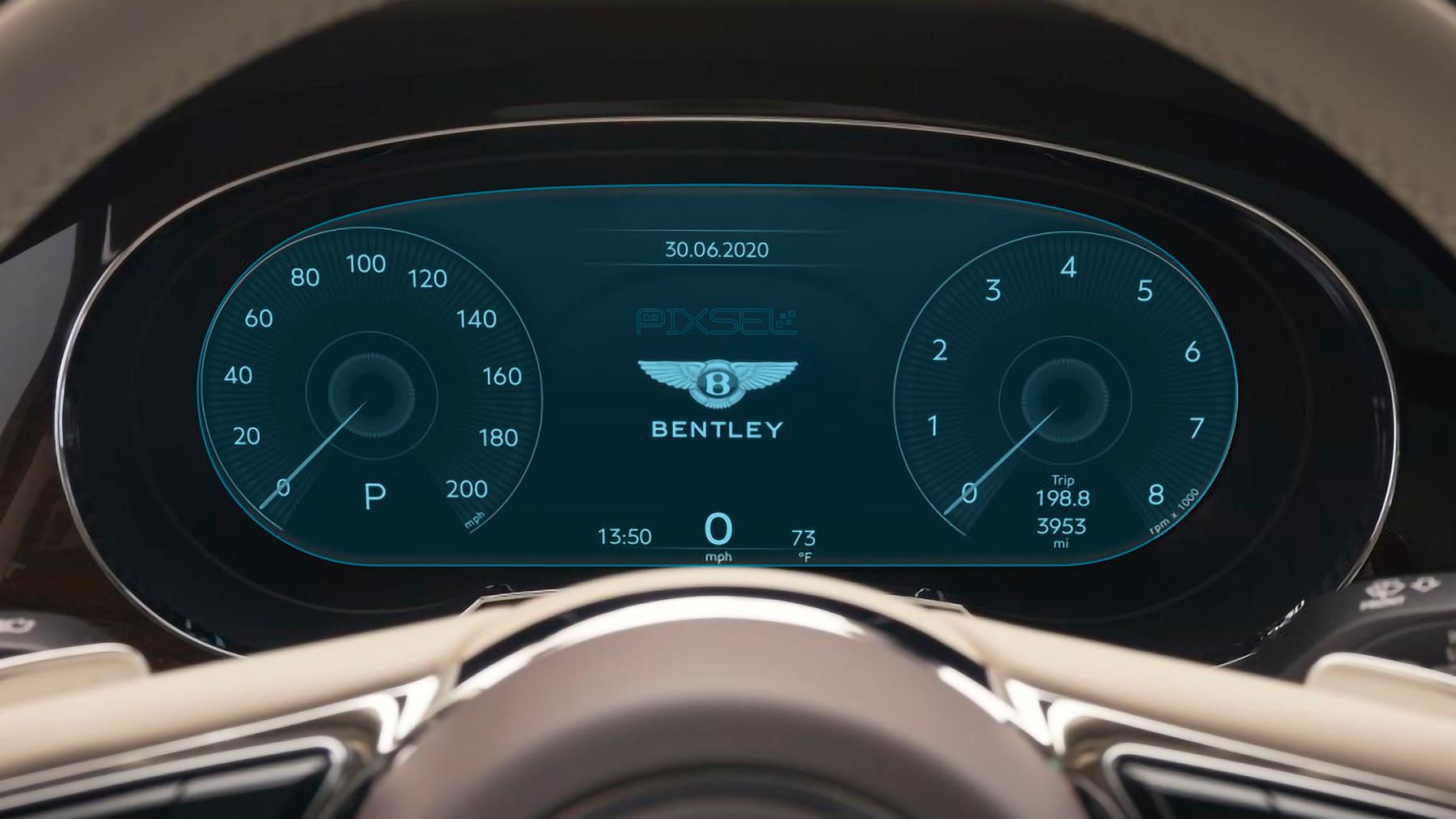 Стекло защитное Pixsel гибридный глянец на приборную панель Bentley BENTAYGA 11,8“ 2020
