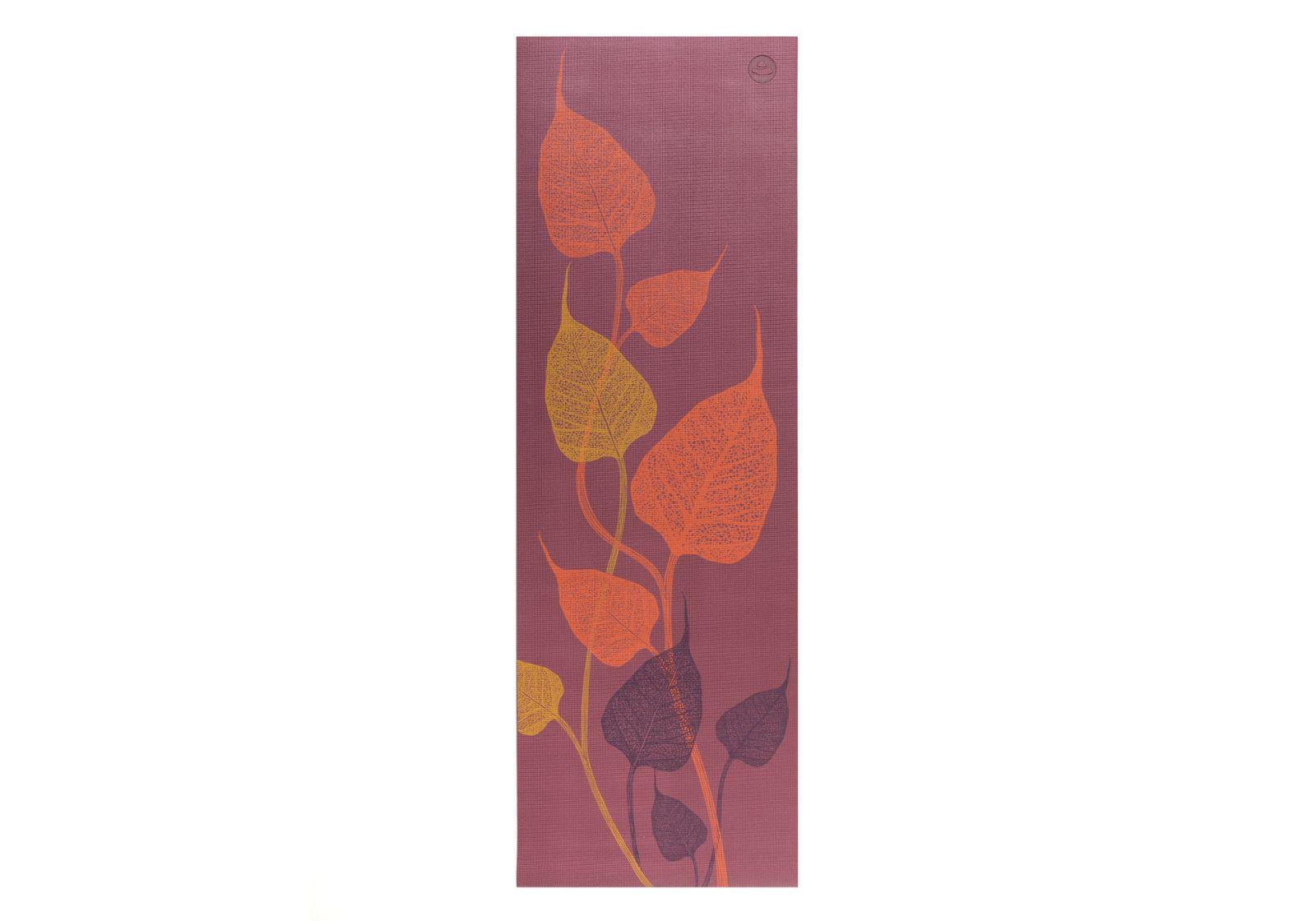 Коврик для йоги Bodhi Leaves 3C Leela Collection 183x60x0,45 см Красный/Сливовый (896RP3)