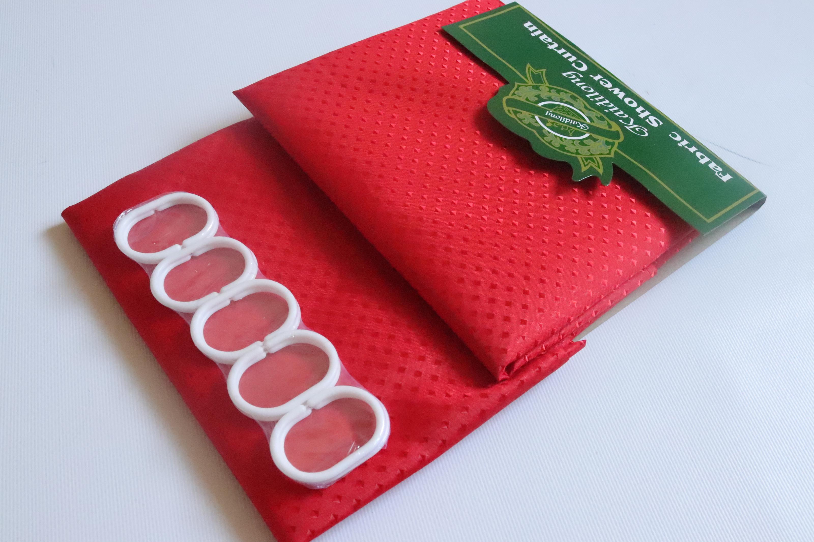 Шторка для ванной однотонная 180x180 см Красный (5214/red)