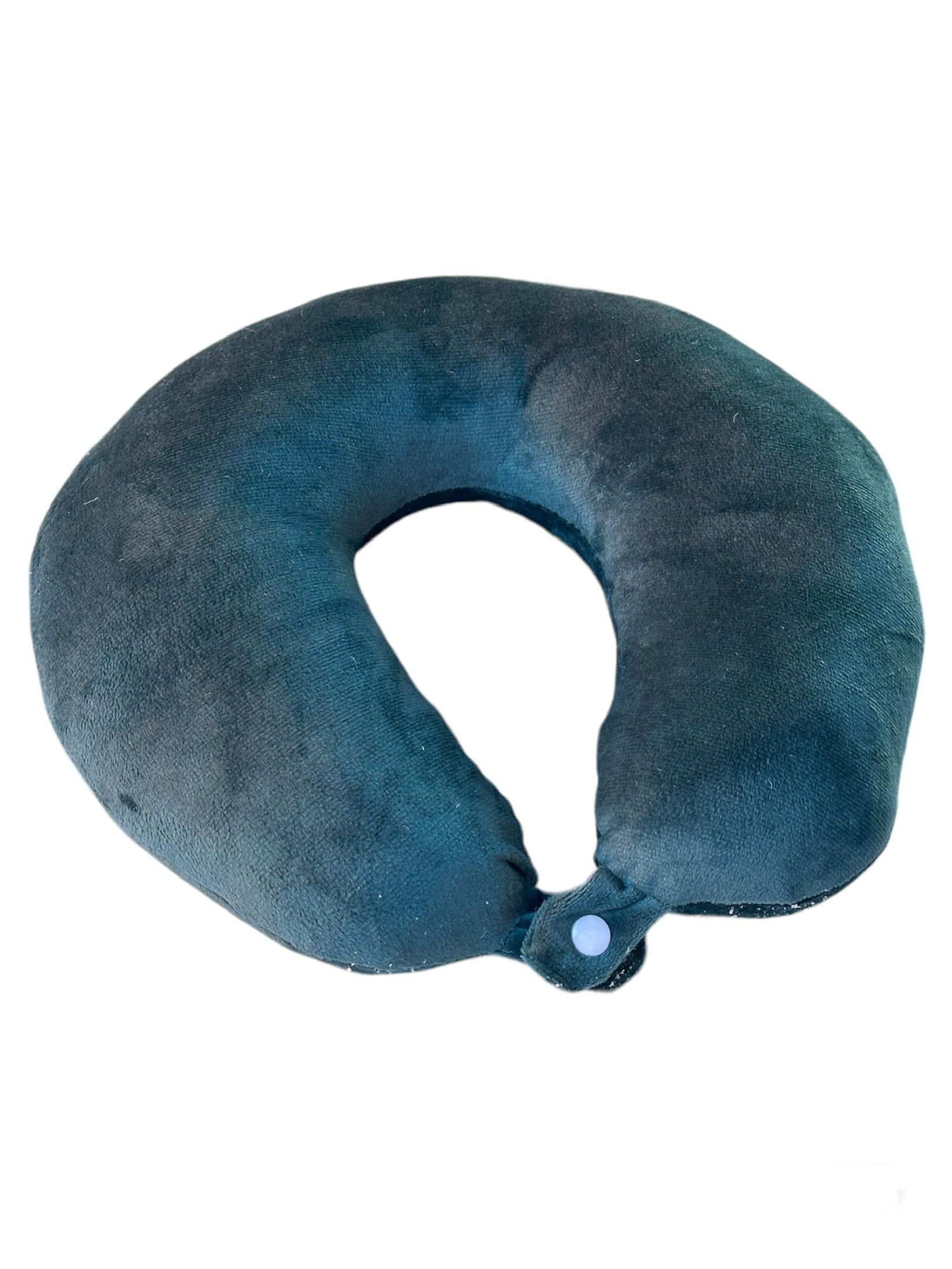 Подушка під шию для подорожей 28х27х9 см Темно-зелений (1655)