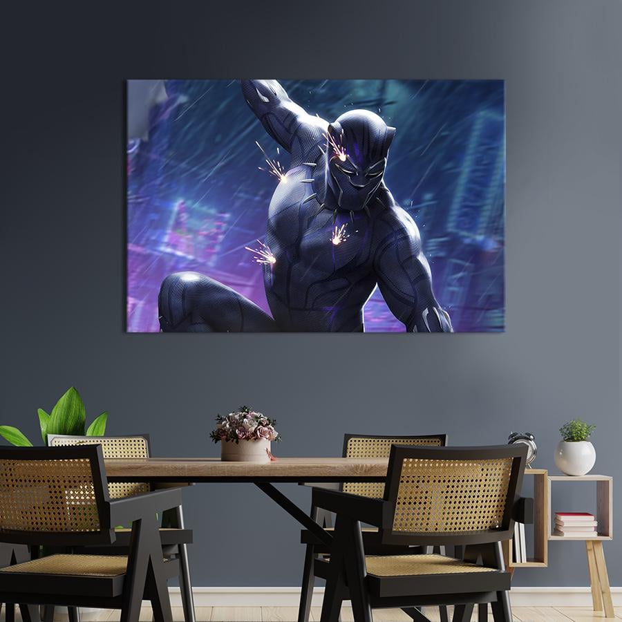 Настенный декор картина на холсте для интерьера Movie Black Panther 80x54 см (691-1)
