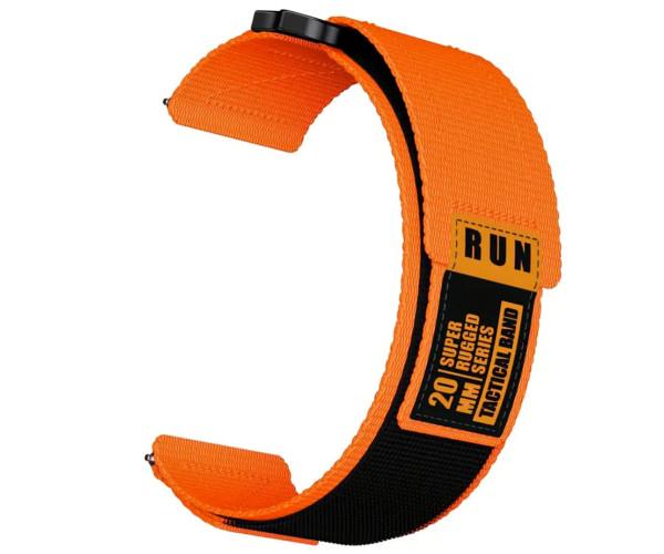 Ремінець Nylon Run для смарт-годинника Garmin Forerunner 55/265S з універсальним кріпленням 20 мм Помаранчевий - фото 1