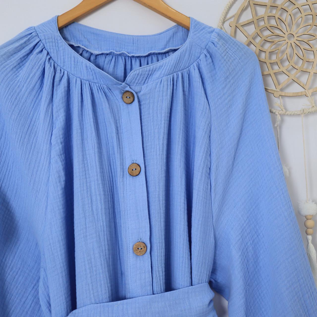 Прогулочные костюмы Family Look муслиновые для мамы сына и отца Голубой (1933292988) - фото 5 Прогулочные костюмы Family Look муслиновые для мамы сына и отца Голубой (1933292988) - фото 5