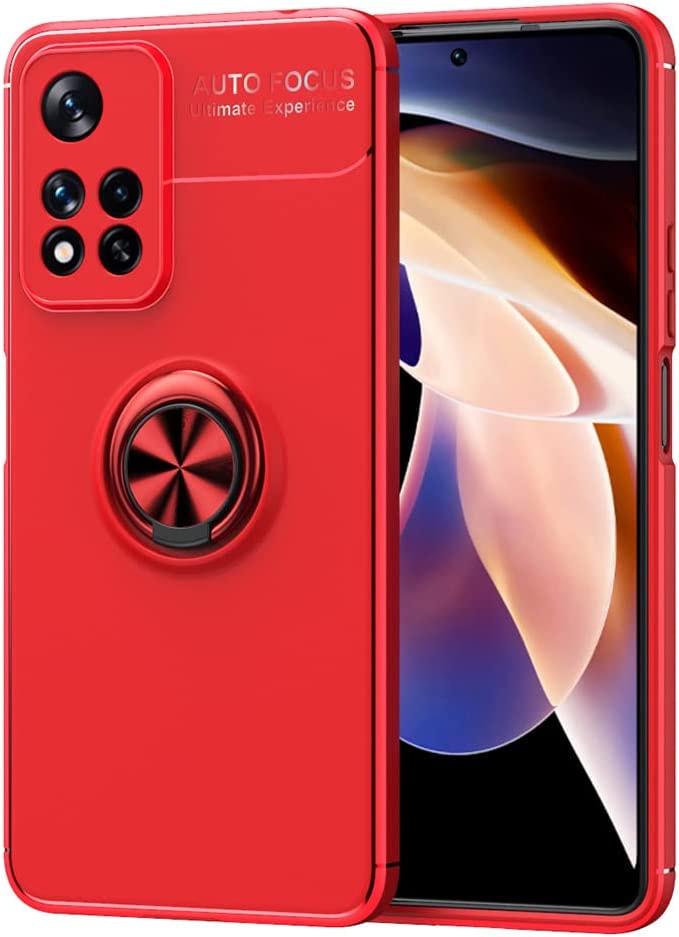 Чехол с кольцом Xiaomi Redmi Note 11 Pro (4G/5G) Autofocus Red (30764-2D)