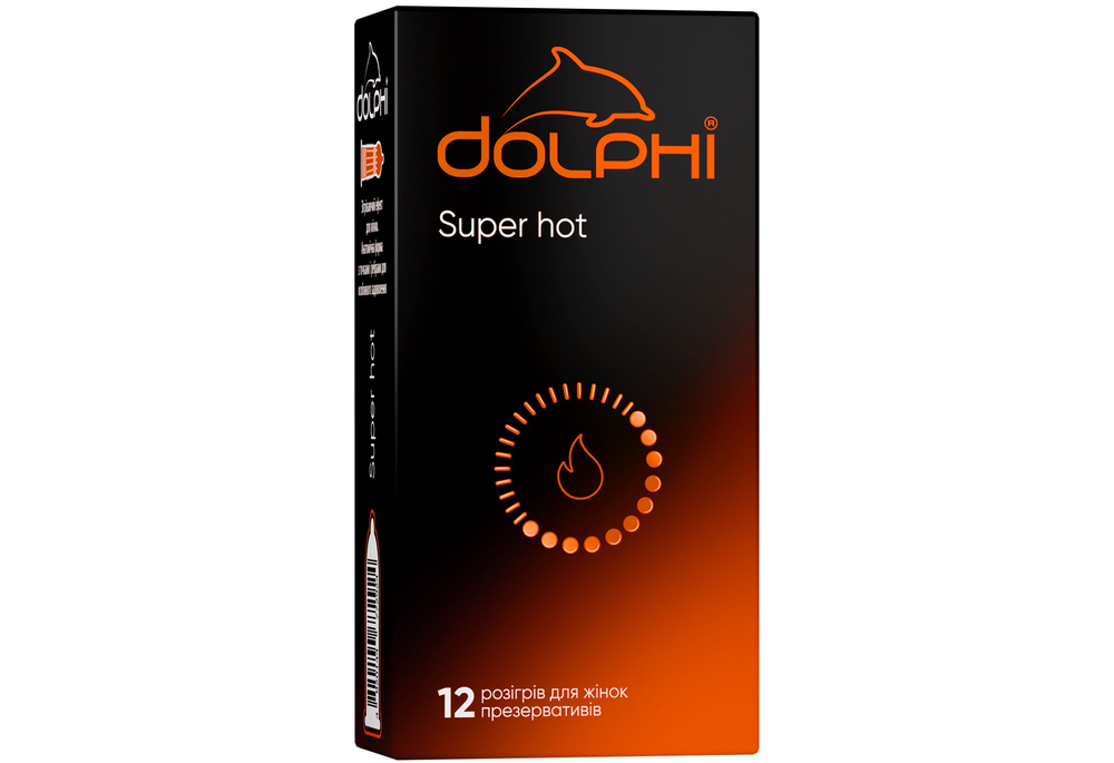 Презервативи DOLPHI Super hot зігріваючий ефект з крапками і ребрами 12 шт (COM05883)