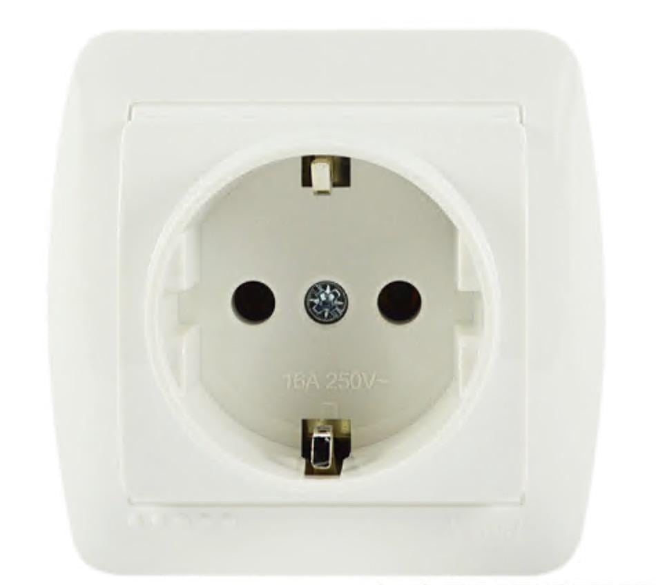 Розетка накладная одинарная с заземлением Lezard Demet IP20 Белый (00000000666)