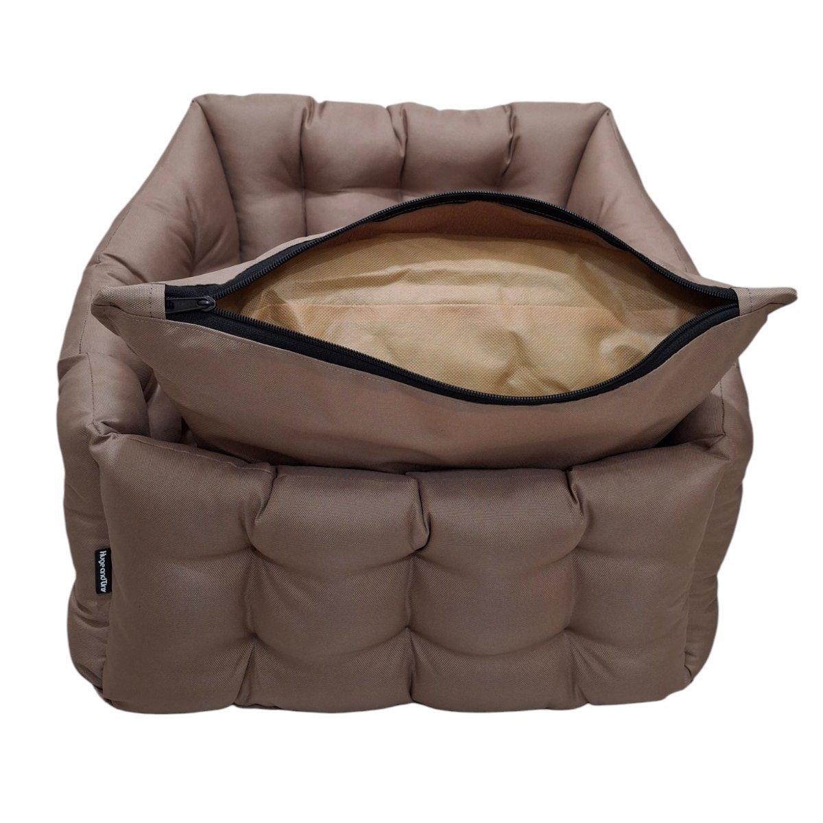 Крісло автомобільне для собак Huge and Tiny зі знімними ременями Waterproof Oxford 50x45 см Карамельний - фото 4 Крісло автомобільне для собак Huge and Tiny зі знімними ременями Waterproof Oxford 50x45 см Карамельний - фото 4