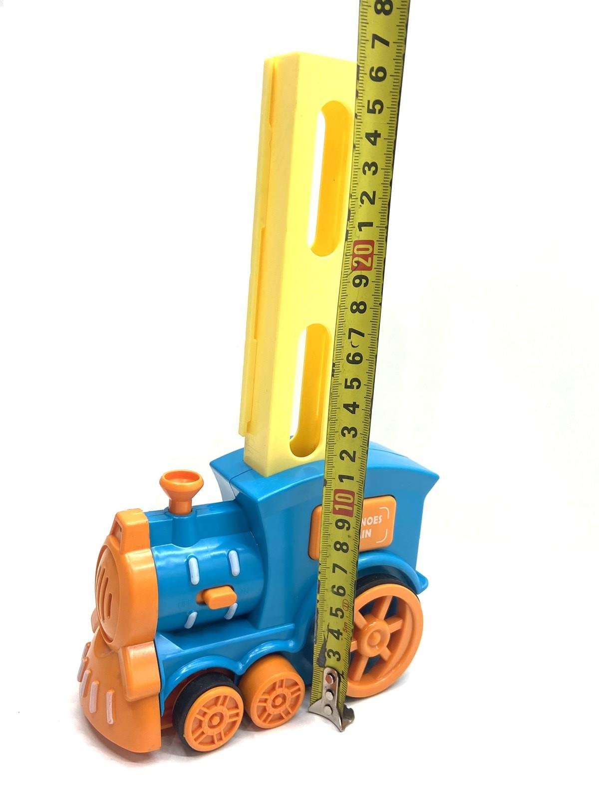 Поезд домино TK Group выкладывает домино/подсветка/звуки Синий с желтым (24043) - фото 2 Поезд домино TK Group выкладывает домино/подсветка/звуки Синий с желтым (24043) - фото 2