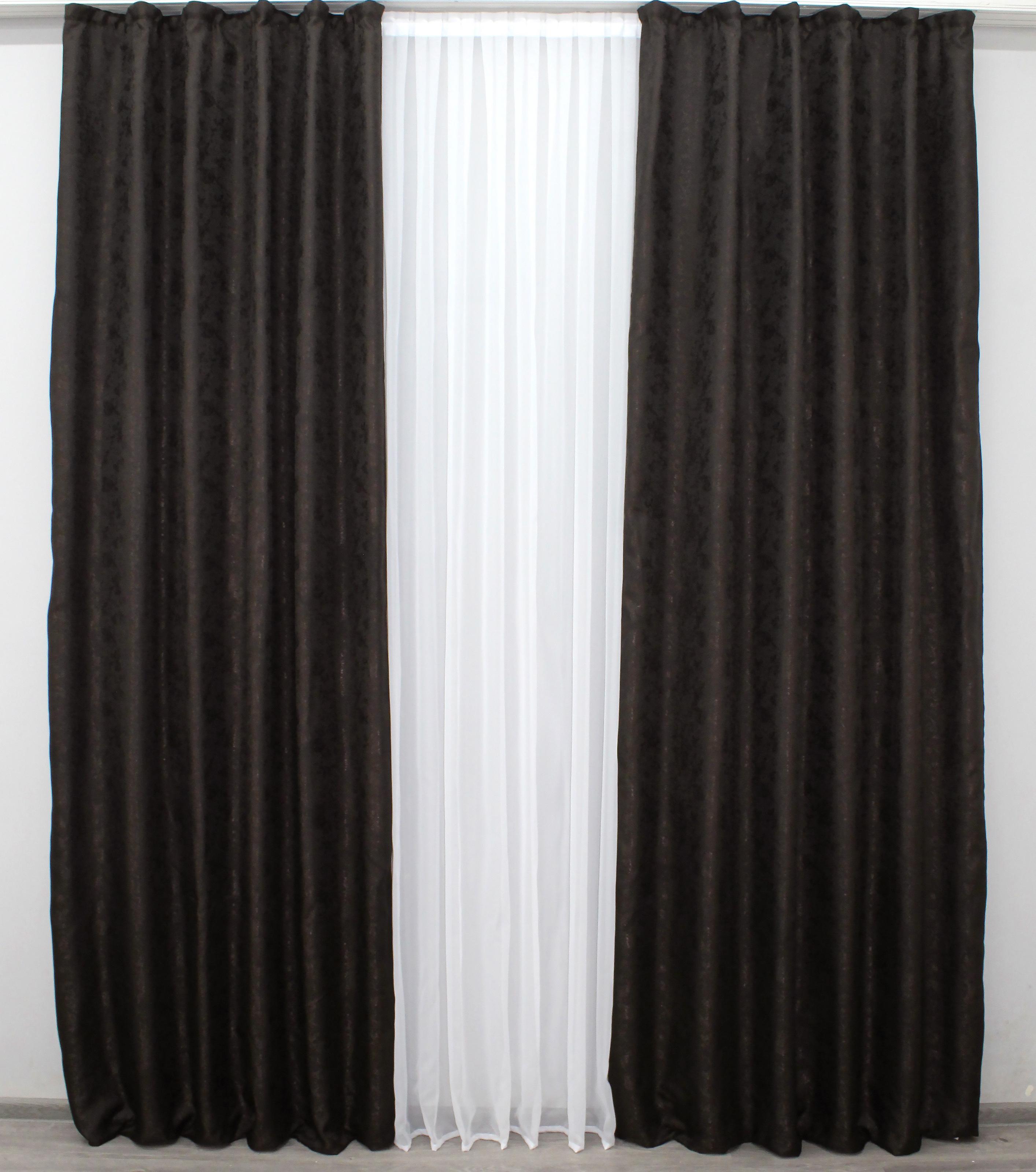 Комплект штор VR-Textil Мрамор Al1 № 613ш жаккард 150х270 см 2 шт. Венге (30-381) - фото 1 Комплект штор VR-Textil Мрамор Al1 № 613ш жаккард 150х270 см 2 шт. Венге (30-381) - фото 1