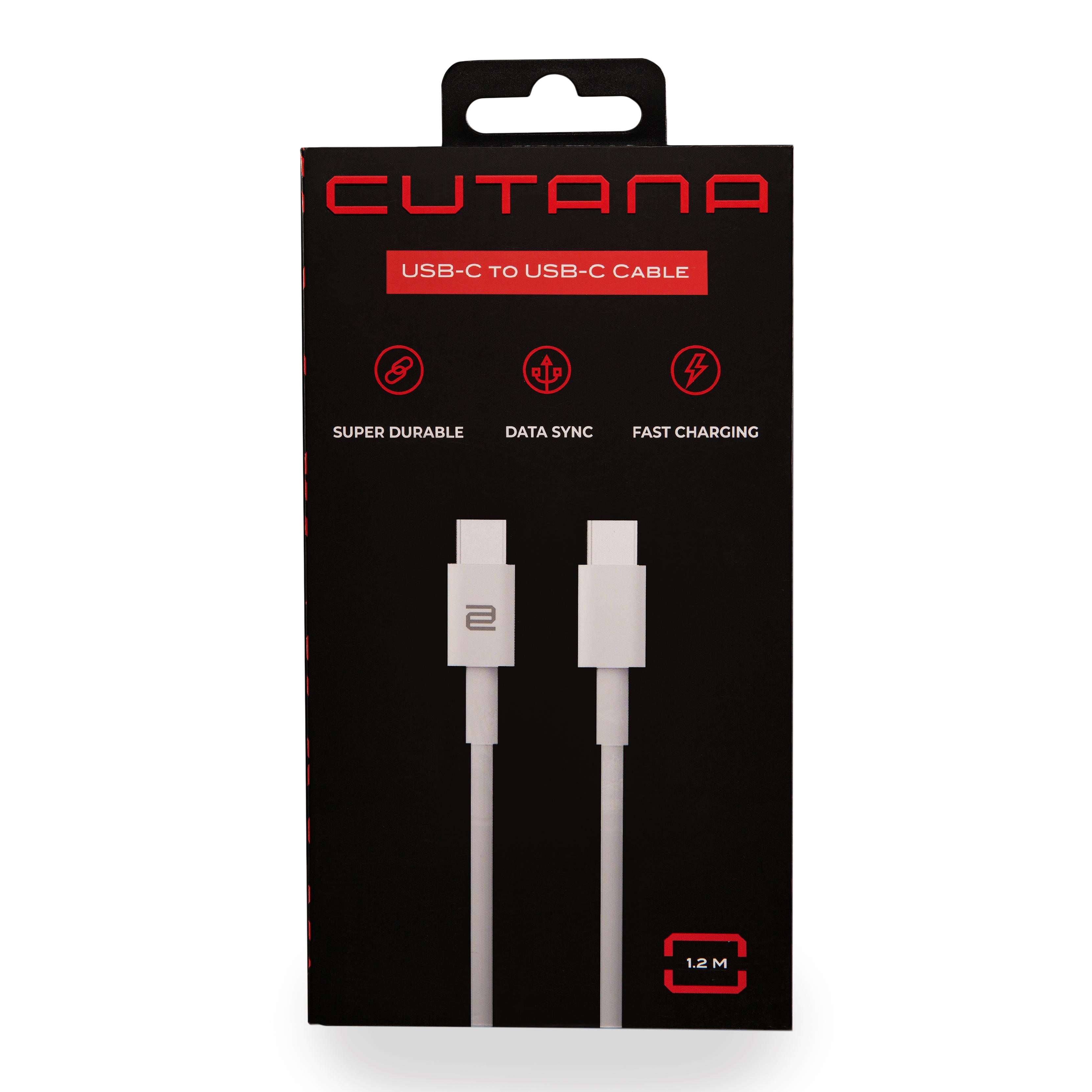 Кабель для зарядки мобільного телефона/планшета Cutana USB-C-USB-C 1,2 м Білий - фото 2