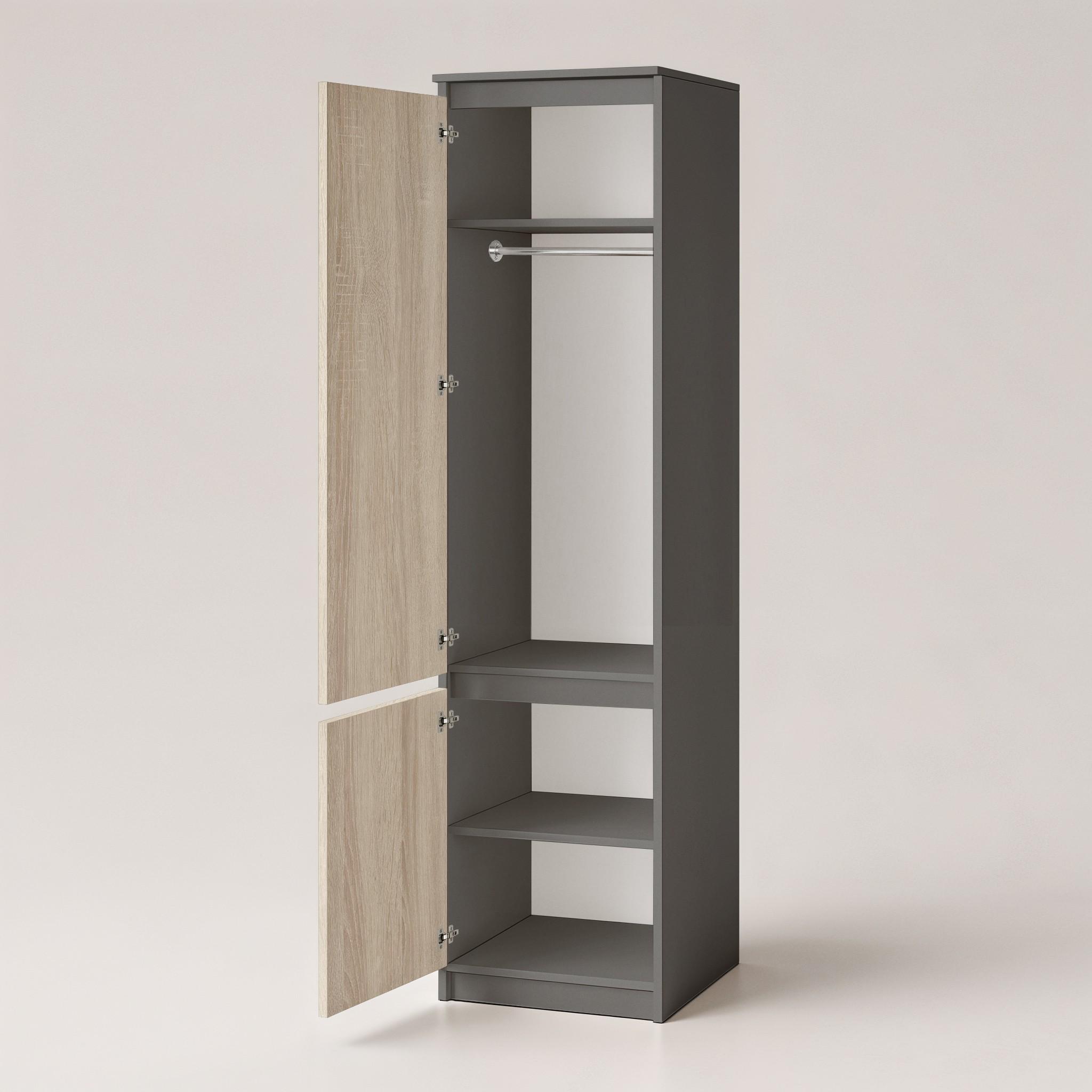 Шкаф-пенал со штангой T-218 500х498х2117 мм Антрацит/Дуб Cонома - фото 2