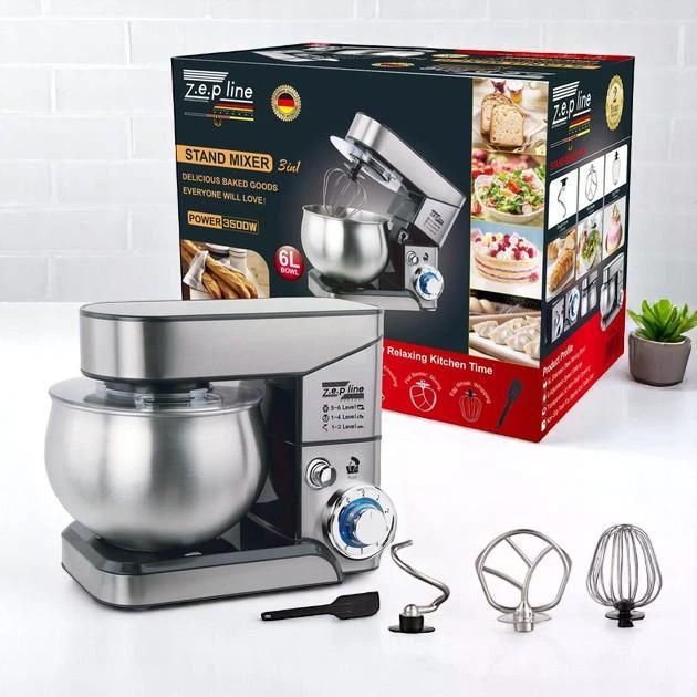 Міксер Zepline з нержавіючої сталі кухонний комбайн з чашею 3500 Вт (ZP-105) - фото 9 Міксер Zepline з нержавіючої сталі кухонний комбайн з чашею 3500 Вт (ZP-105) - фото 9