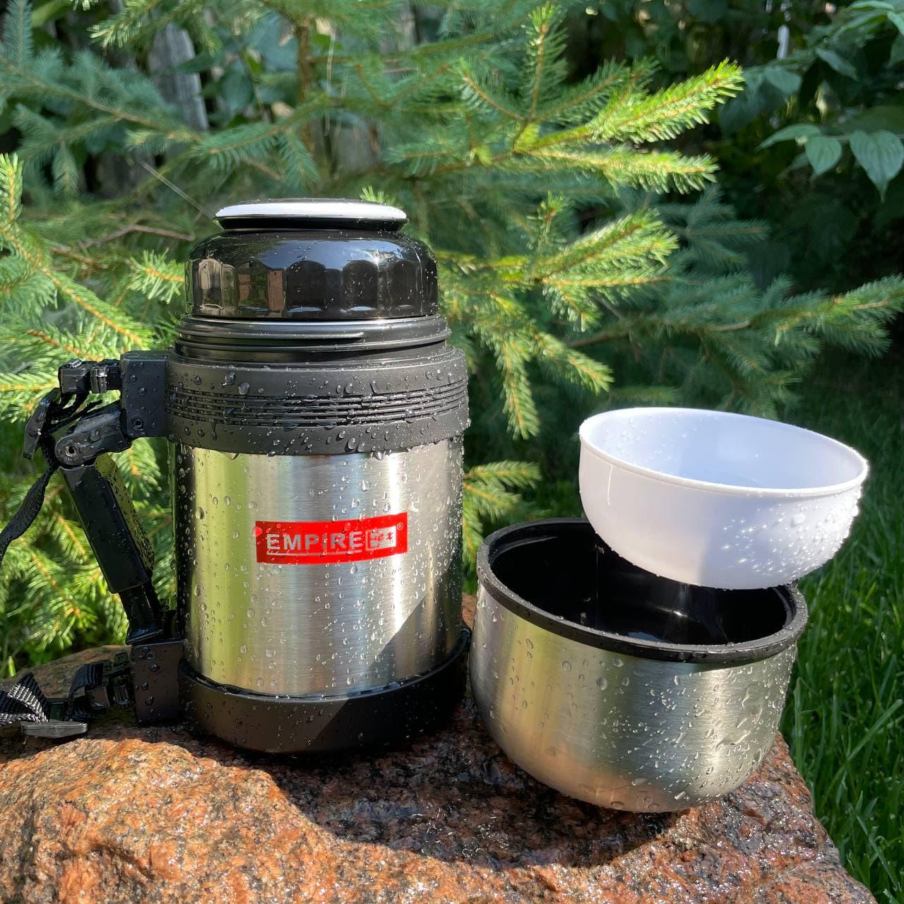 Термос туристический для воды и пищи нержавеющая сталь круглый 800 мл - фото 2