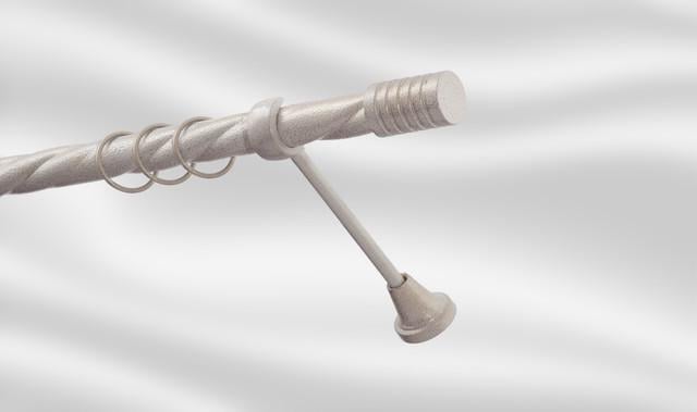 Карниз для штори Plastidea Циліндр металевий одинарний кручений з гачками D 25 мм 200 см Біле золото - фото 1 Карниз для штори Plastidea Циліндр металевий одинарний кручений з гачками D 25 мм 200 см Біле золото - фото 1