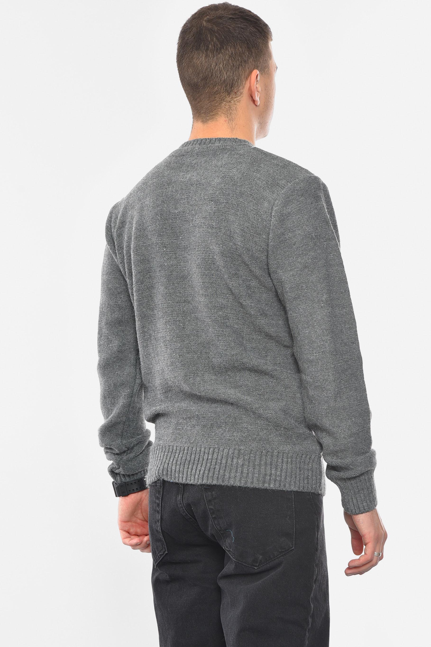 Свитер мужской однотонный S Серый (193387) - фото 3 Свитер мужской однотонный S Серый (193387) - фото 3