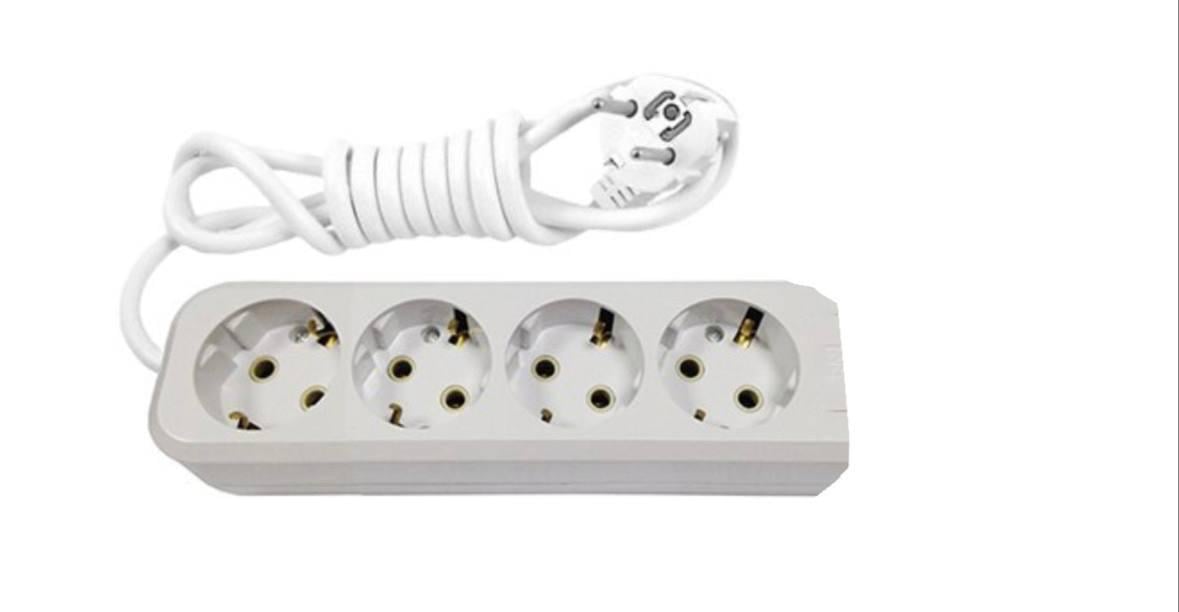 Подовжувач Lumano Modern 4 гнізда мідний провід з заземленням 3 м (18284)