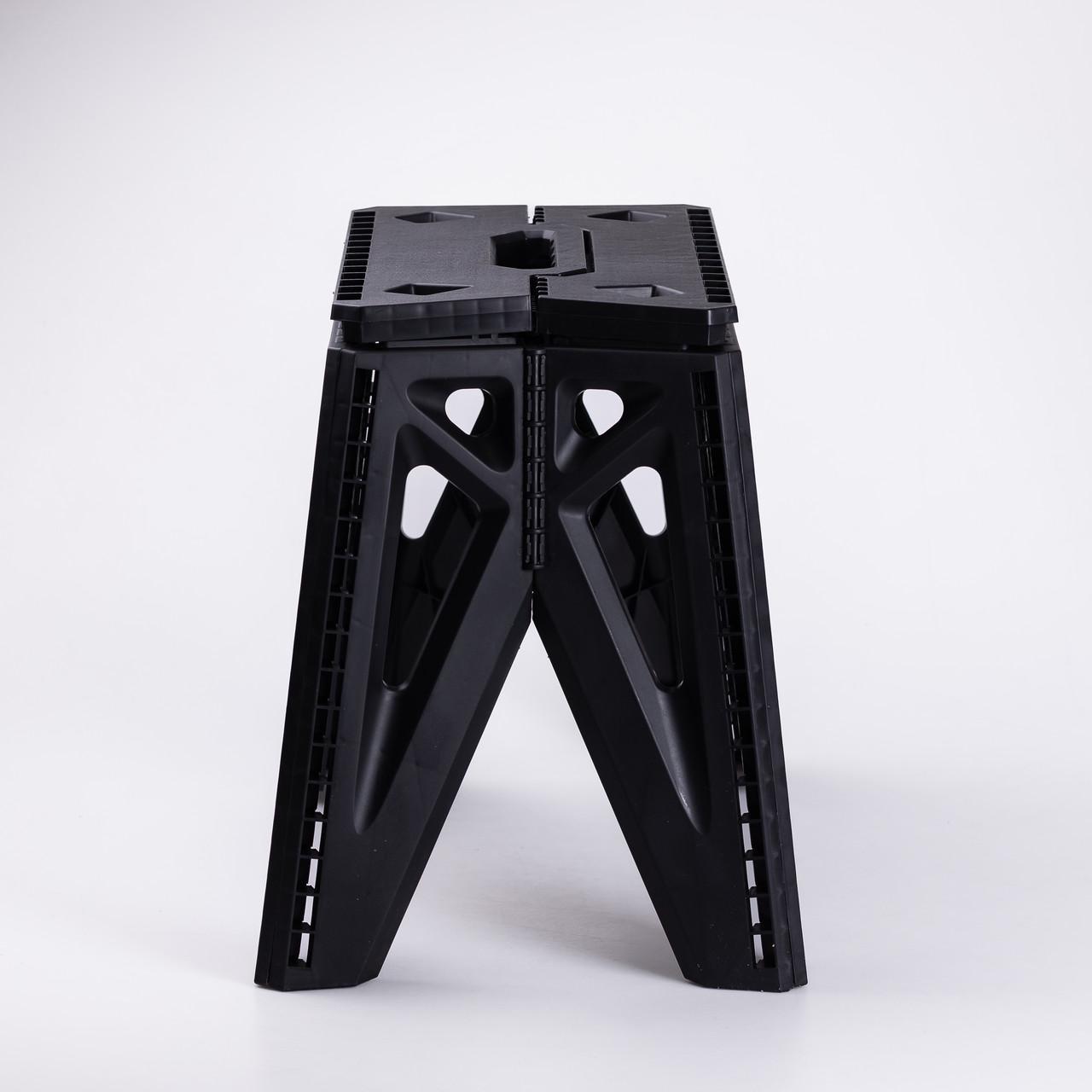 Табурет складаний пластиковий 29,5×19,5 см Чорний (SJ-0102B) - фото 2 Табурет складаний пластиковий 29,5×19,5 см Чорний (SJ-0102B) - фото 2