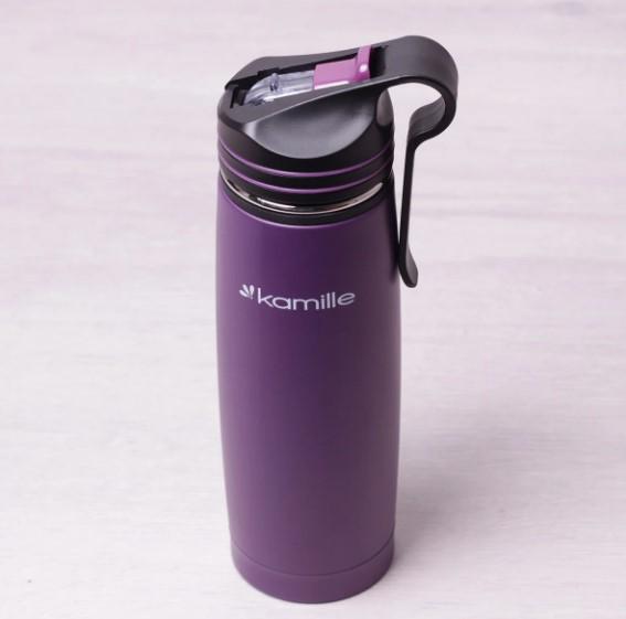 Термос-бутылка для спорта Kamille KM-2058-PU 500 мл (105362)