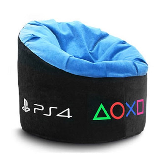 Кресло мешок папасан iPuff PS 4 Велюр Черный/Голубой Кресло мешок папасан iPuff PS 4 Велюр Черный/Голубой