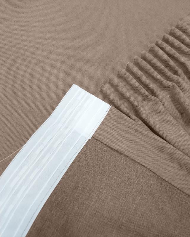 Комплект штор Lux Portiery CALIFORNIA мікровелюр подвійний 250x280 см 2 шт. Коричнево-бежевий (MD 1074) - фото 4