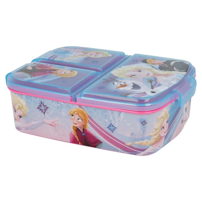 Ланч-бокс детский STOR Frozen пластиковый без BPA с рисунком на 3 отделения 19,5x16,5x6,7 см (2753842728)