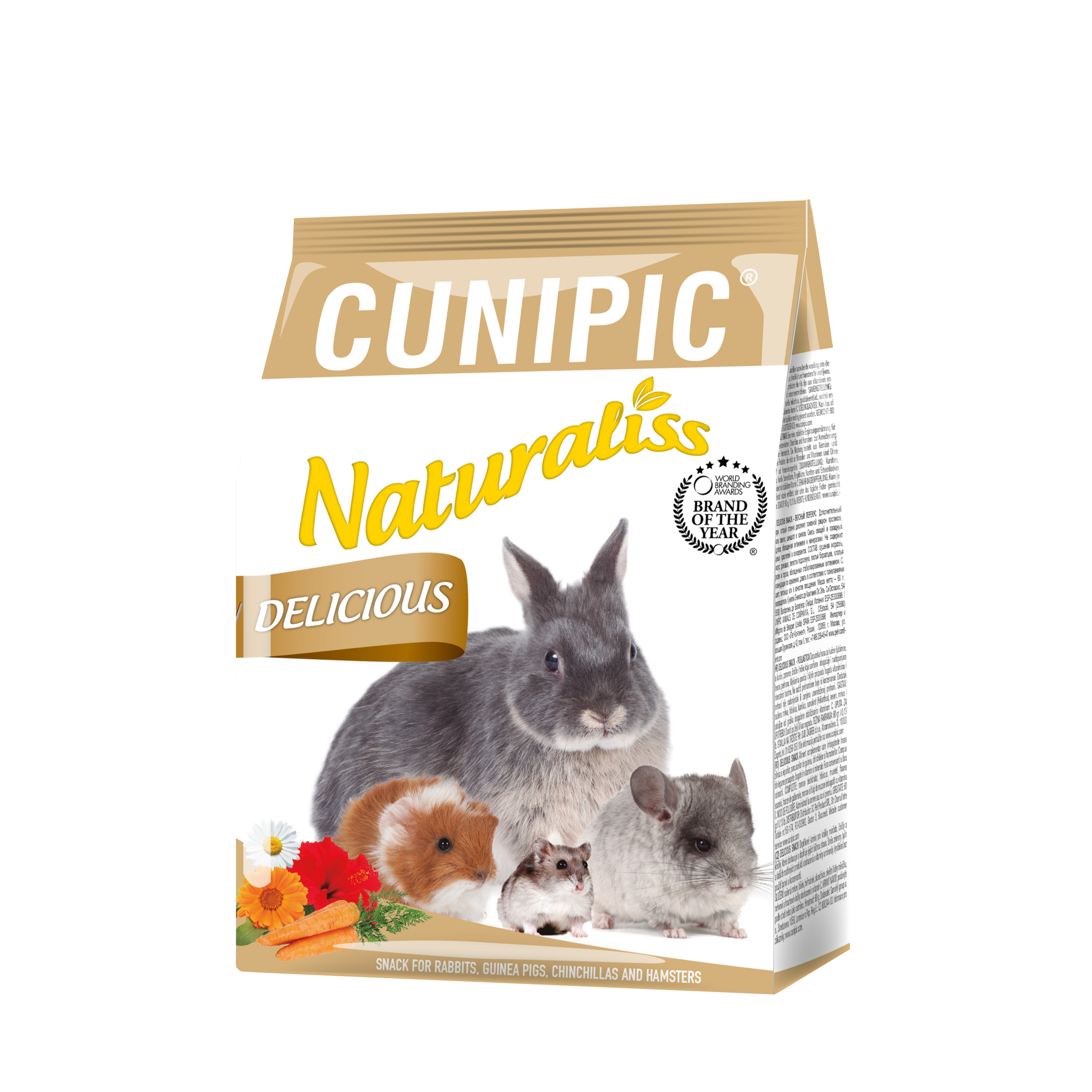 Снеки Cunipic Naturaliss Delicious для кроликів/морських свинок/хом'яків та шиншил 60 г - фото 1