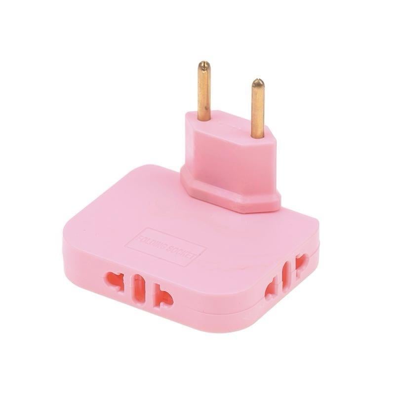 Сетевой переходник для розетки поворотный Розовый
