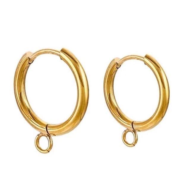 Серьги Конго Simple нержавеющая сталь 20х2,5 мм Ø 14 мм 1 пара Золотистый (ФН2025с49)