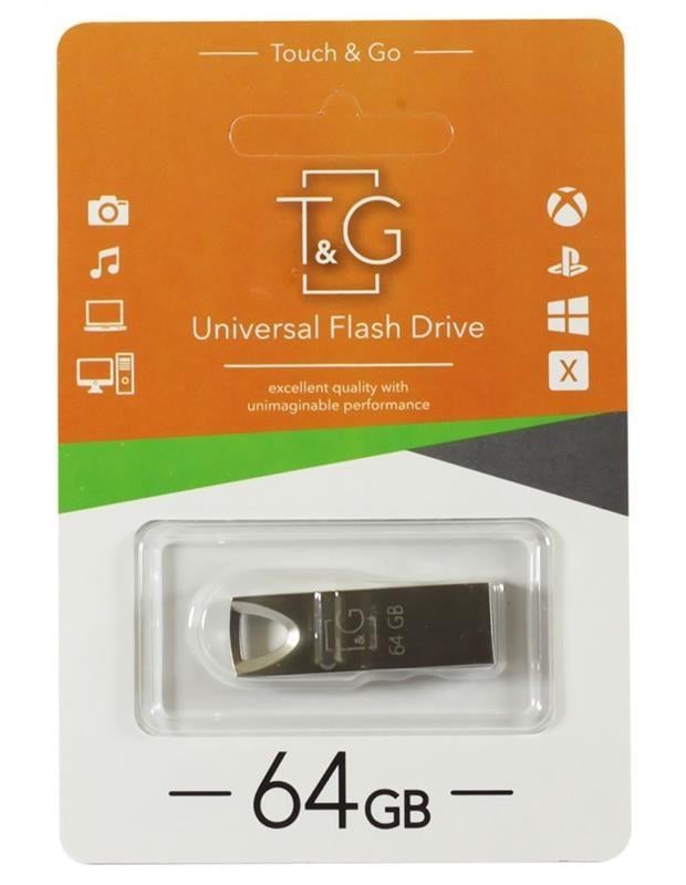 Флеш накоплювач USB T&G 64 Gb 117 metal series Silver (1254449928)