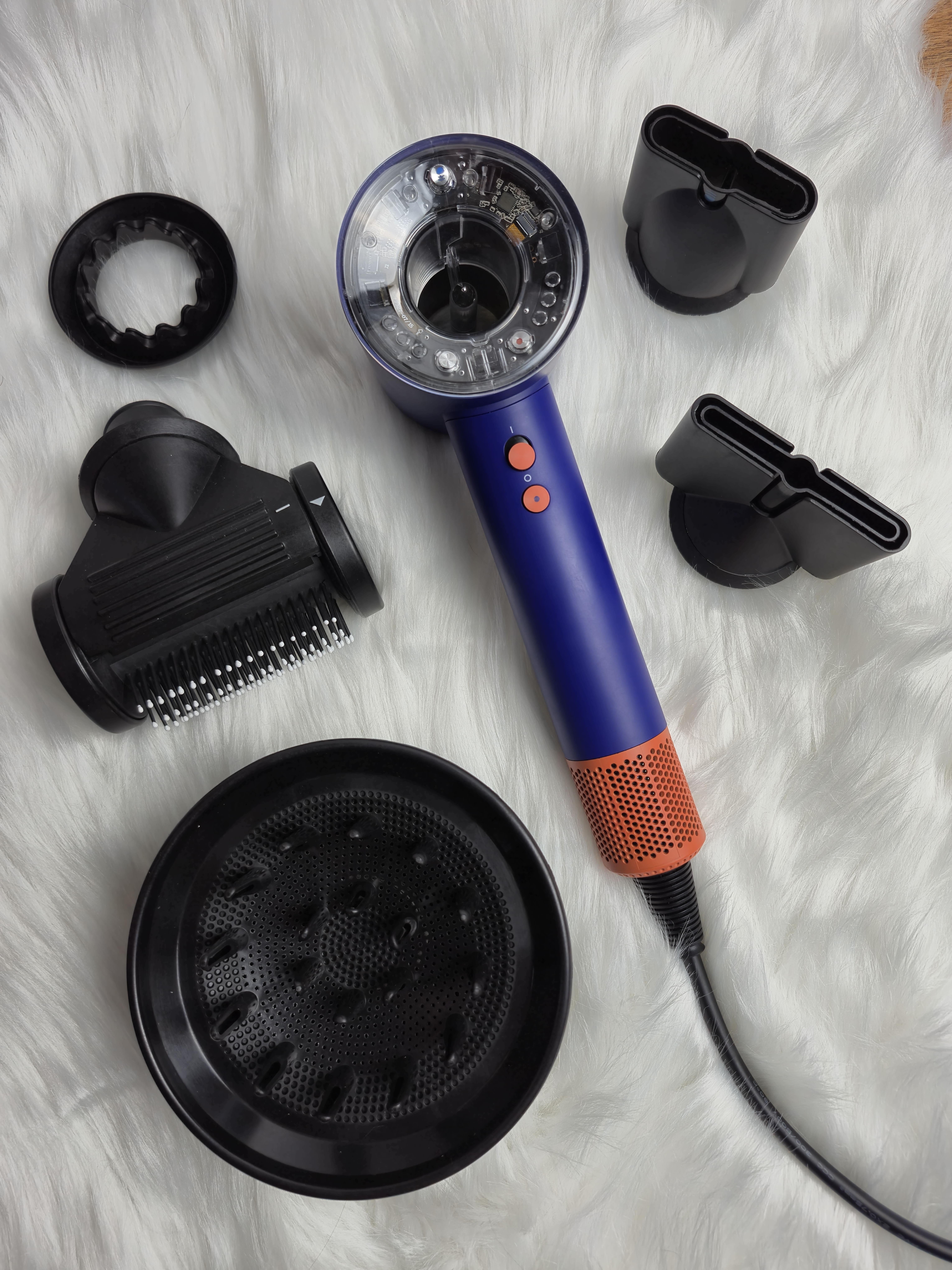 Фен для волосся Super Hair Dryer 5 насадок 1600 Вт Синій із прозорим (20013) Фен для волосся Super Hair Dryer 5 насадок 1600 Вт Синій із прозорим (20013)