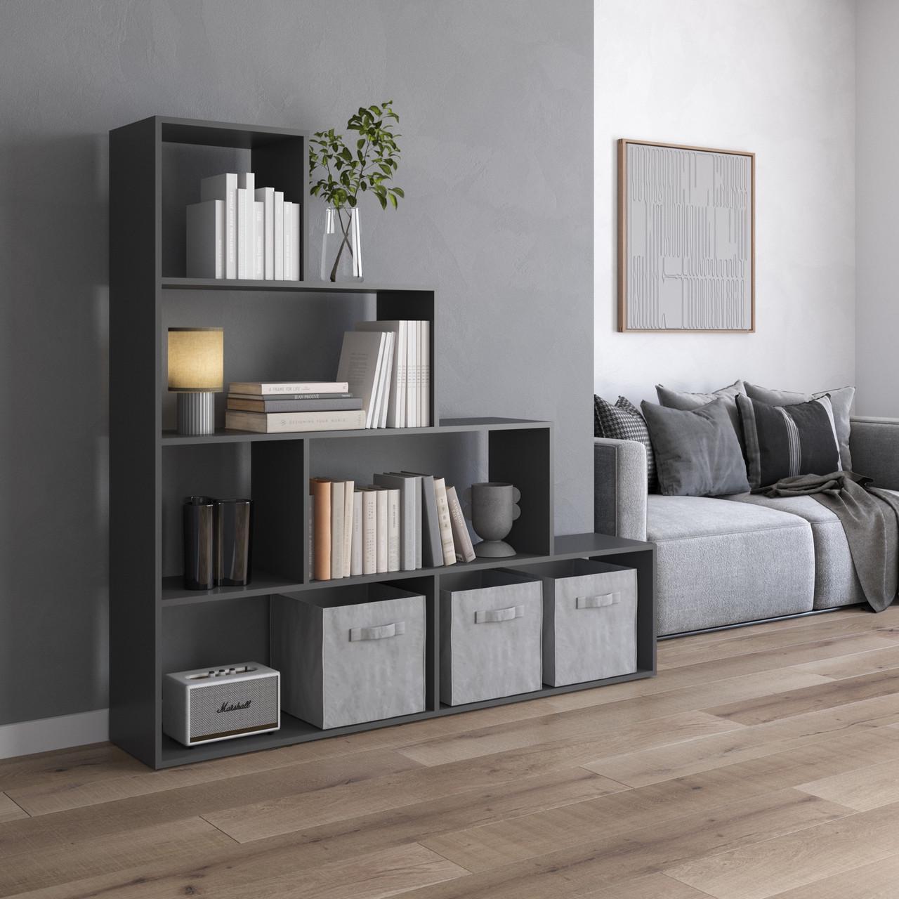 Стелаж відкритий VAYS ступінчастий 155,2х29х163,4 см Антрацит (30668462)