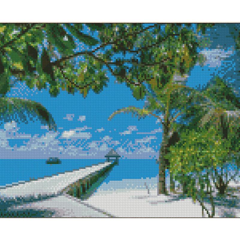 Алмазная мозаика на подрамнике Strateg Премиум На берегу моря 30x40 см (Str-KB034)