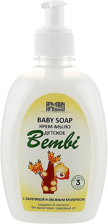 Мило дитяче рідке Армоні Bembi Обліпиха і Вівсяне молочко з дозатором 330 мл (2674)