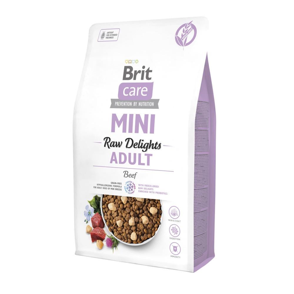 Корм для собак сухий Brit CARE Mini Raw Delights Beef малих порід яловичина 2 кг (8595602571307)