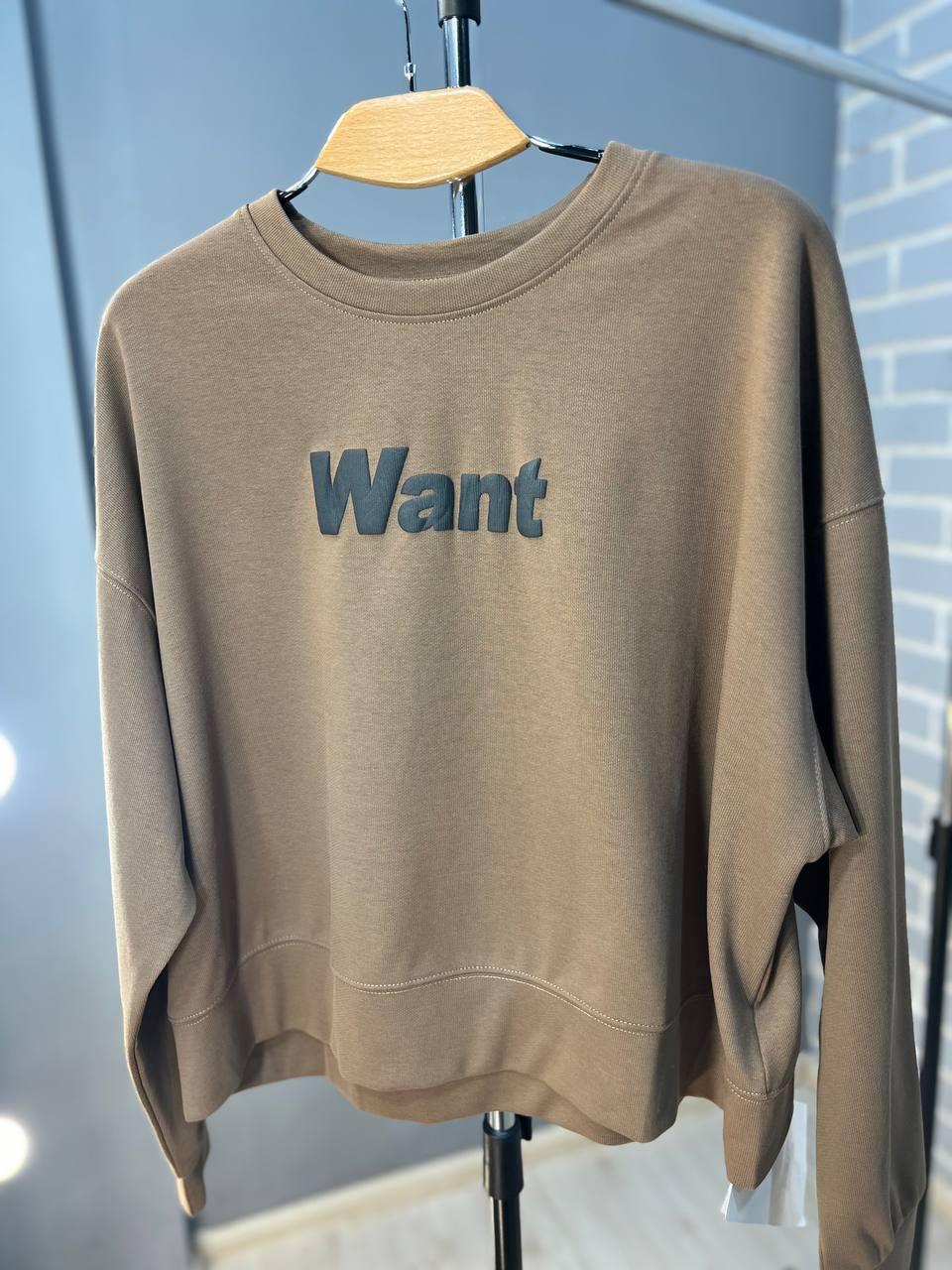 Свитшот женский U S 293 WANT широкий впереди OS Коричневый (1513) - фото 2