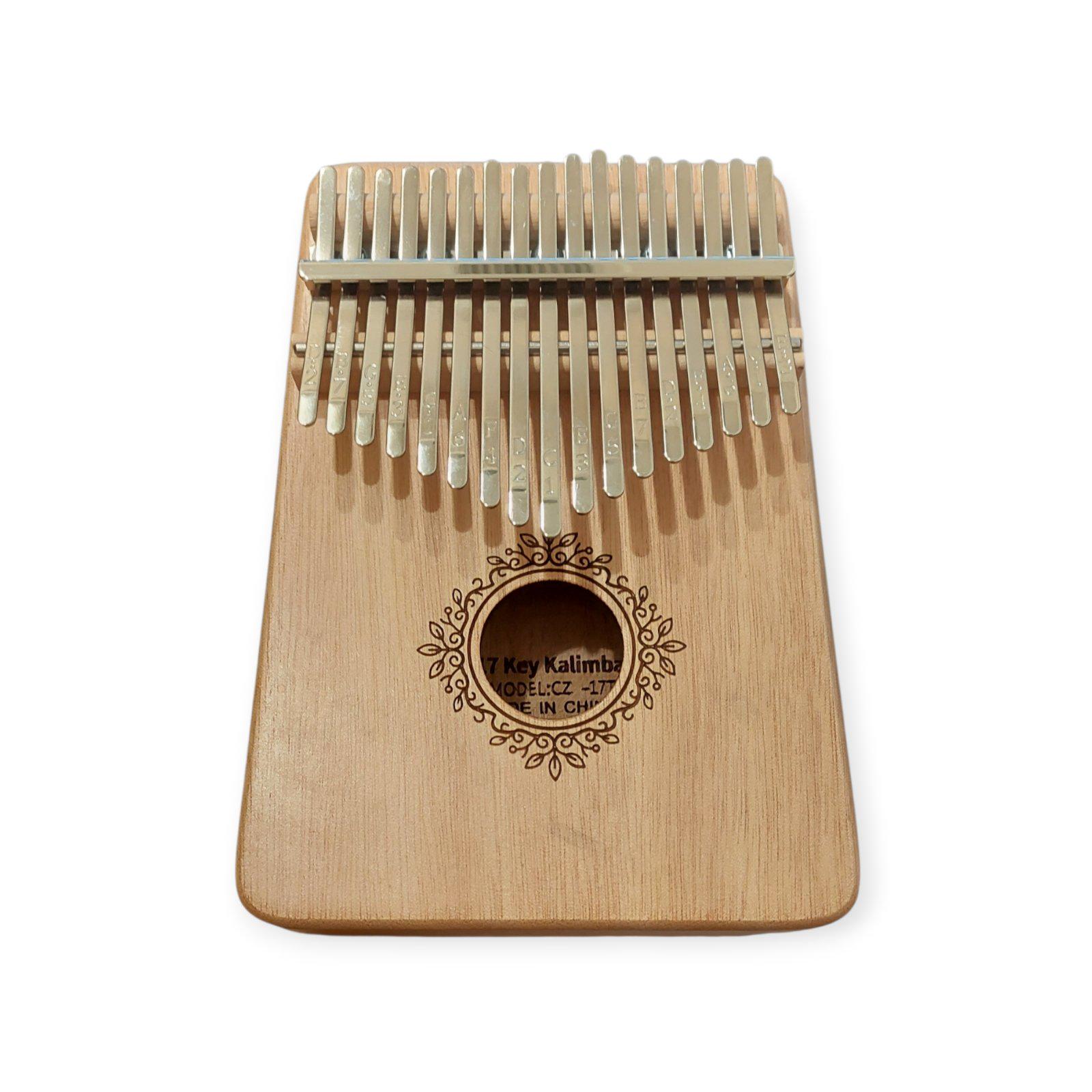 Калимба с резонатором Kalimba на 17 язычков Ручное фортепиано Бежевый с узором (K-17-15B)