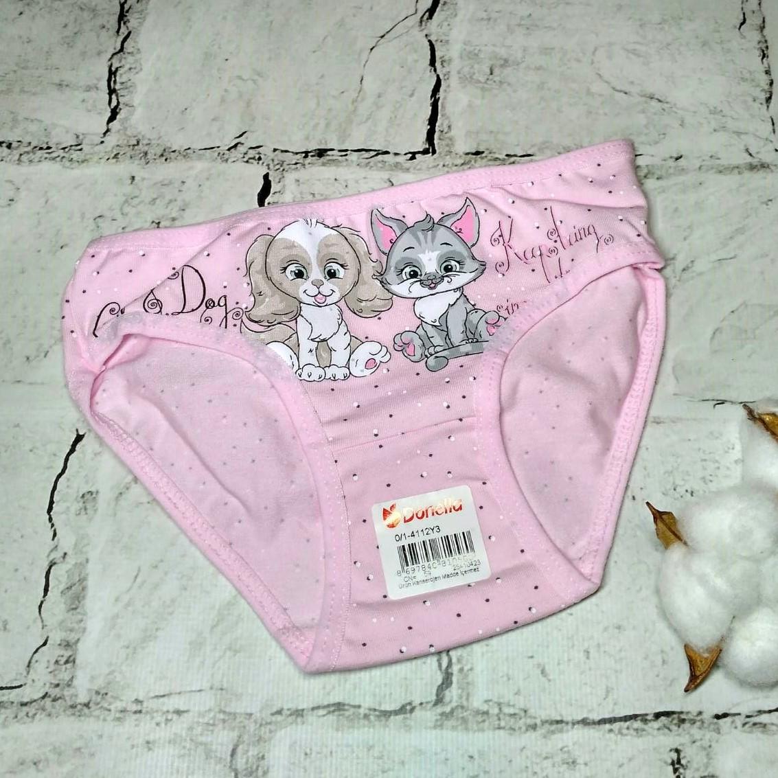 Трусики для девочки Donella Кот и собачка от 0 до 1 года 86-92 см Розовый (4112Y3-4)