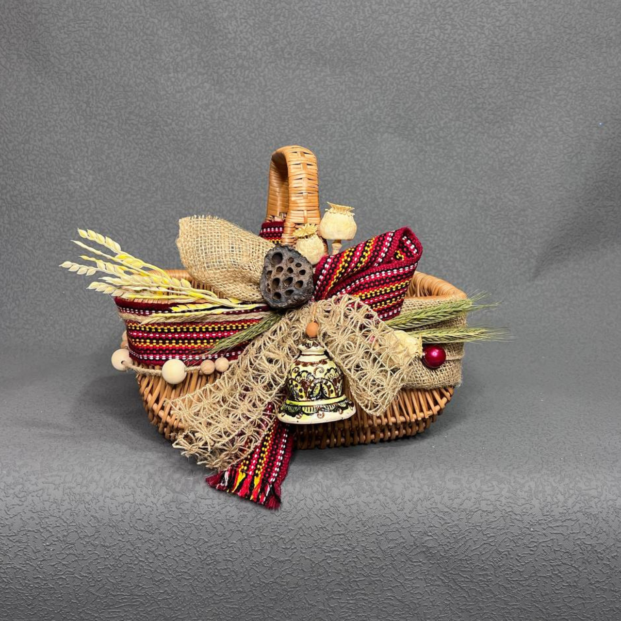 Корзина Пасхальная 30х20 с элементами косовской керамики (2557406562)