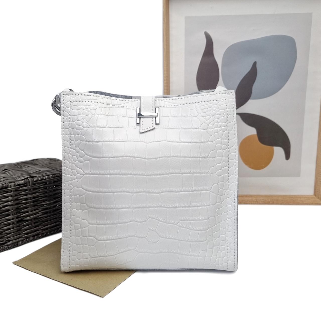 Сумка жіноча на блискавці Eteral Smile натуральна шкіра Білий (PX7008 white)