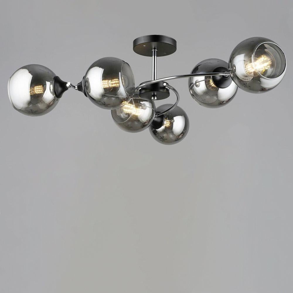 Люстра молекула потолочная Lighthouse SRS-20129/6 BK+CH Черный/Хром/Прозрачно-черный (113363)