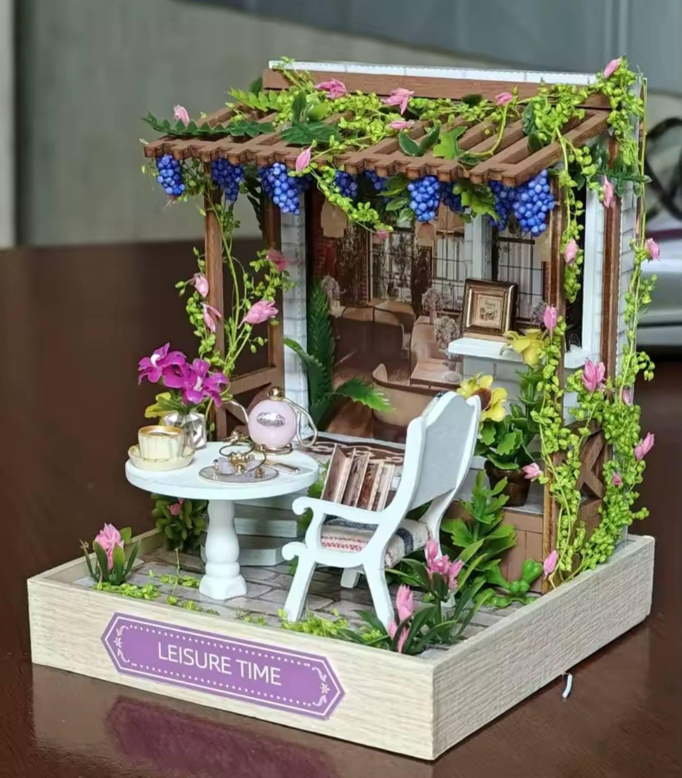 Румбокс Конструктор Мініатюрний будиночок Романтична Тераса збери сам з підсвічування - фото 3