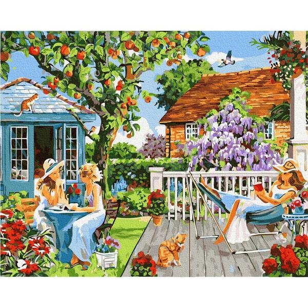Картина по номерам Brushme GX35754 Девушки на отдыхе в саду 40x50 см (1358126664)