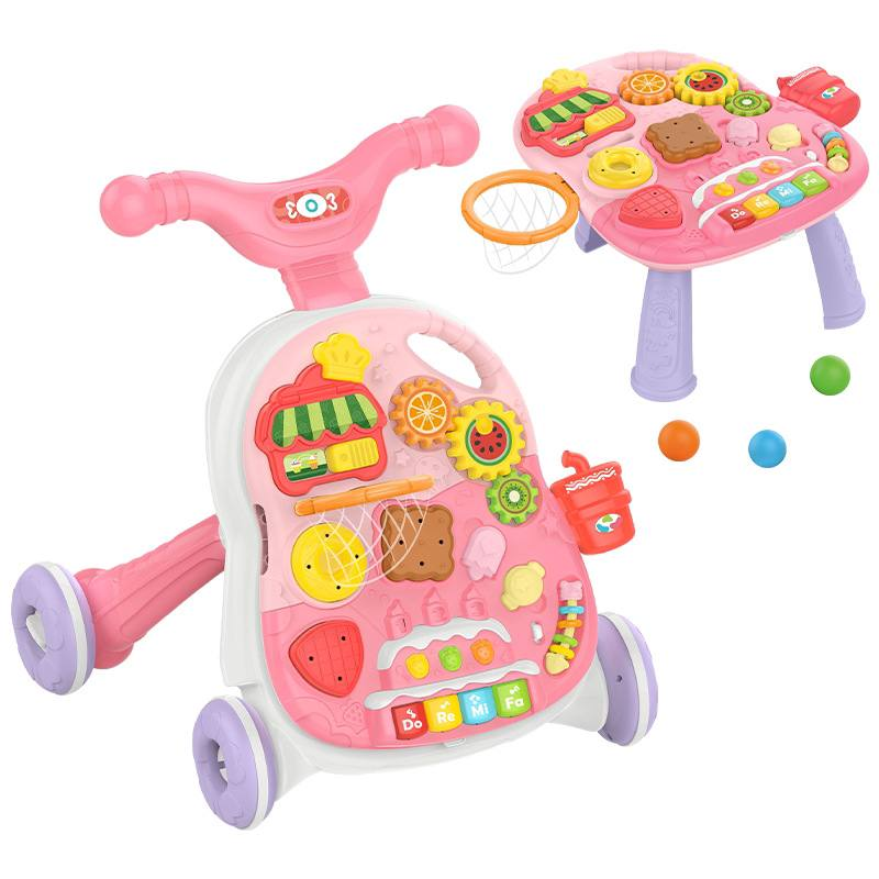 Ходунки-каталка дитячі Limo Toy HB 0040 AB толокар Limo Toy трансформер столик з музикою Рожевий (2013117699)