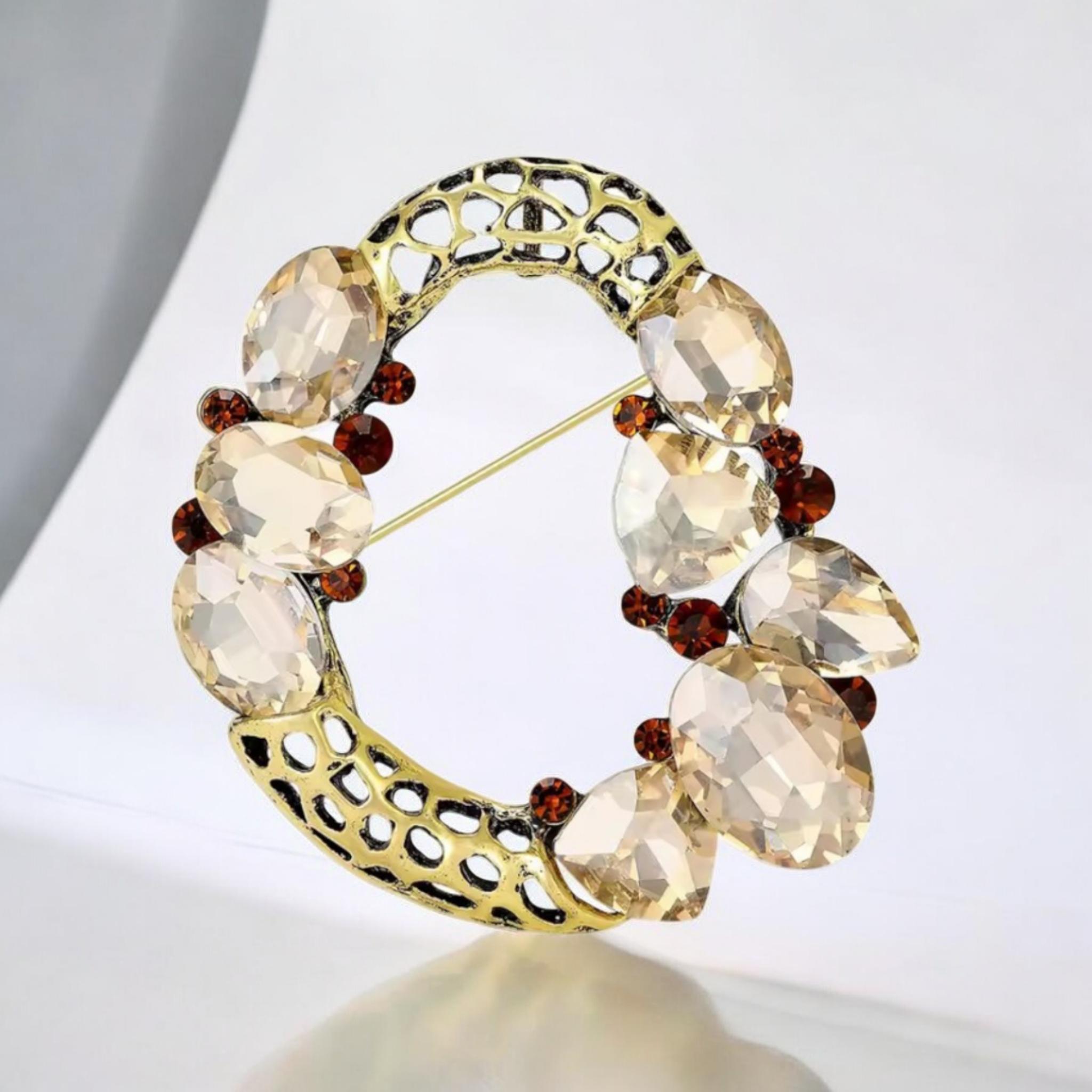 Брошка Овал з квітами 57x55 мм 26,1 г (158511314)