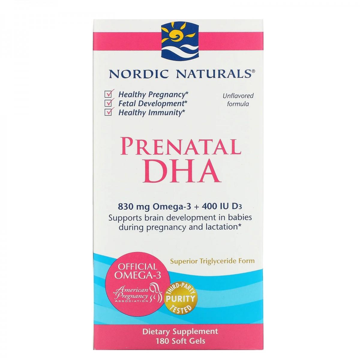 Жирные кислоты Nordic Naturals пренатальная ДКГ с нейтральным вкусом 180 капсул (NOR-01748)