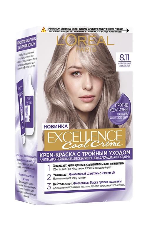 Фарба для волосся L'Oreal Paris Excellence Creme 8,11 Ультра-попелястий світло-русий (27759)