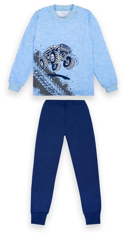 Пижама детская хлопковая теплая для мальчика Gabbi РGМ-20-7 128 см Синий (12457)